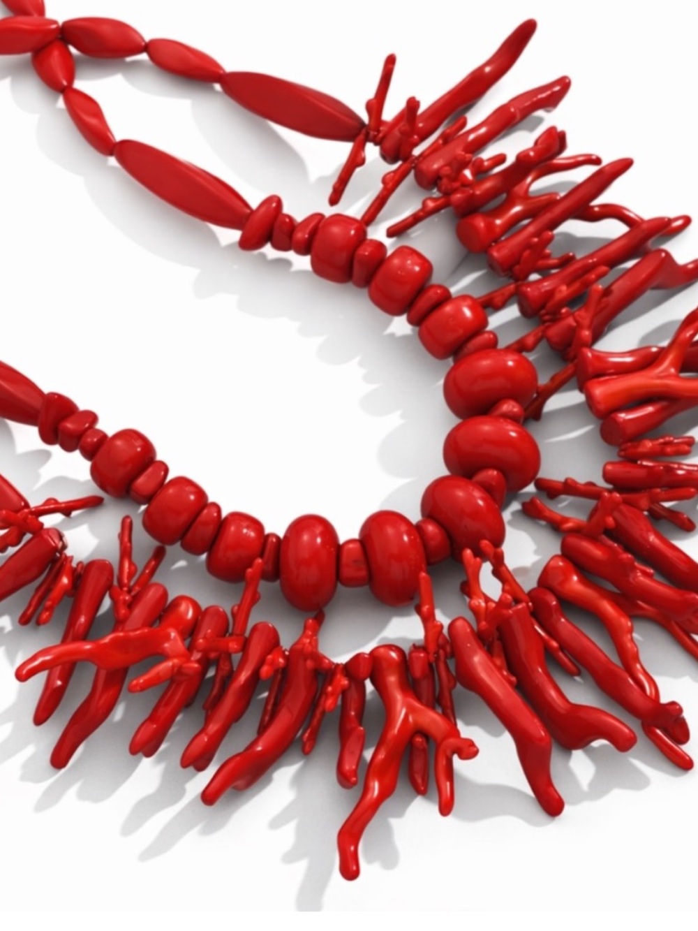 New! Coastal Cape Red Coral Statement Necklace (1021) NWOT
